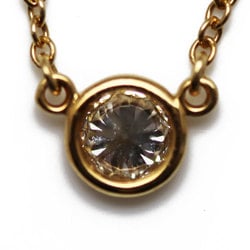 TIFFANY&Co. Tiffany K18YG Yellow Gold Visor Yard Necklace Diamond 0.20ct 1.8g 41cm Women's