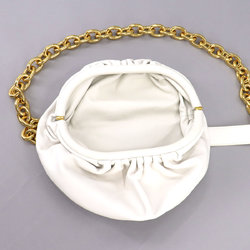 BOTTEGA VENETA The Chain Pouch Body Bag Leather White 651445 Gold Hardware