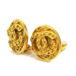 CHANEL earrings here mark metal gold ladies