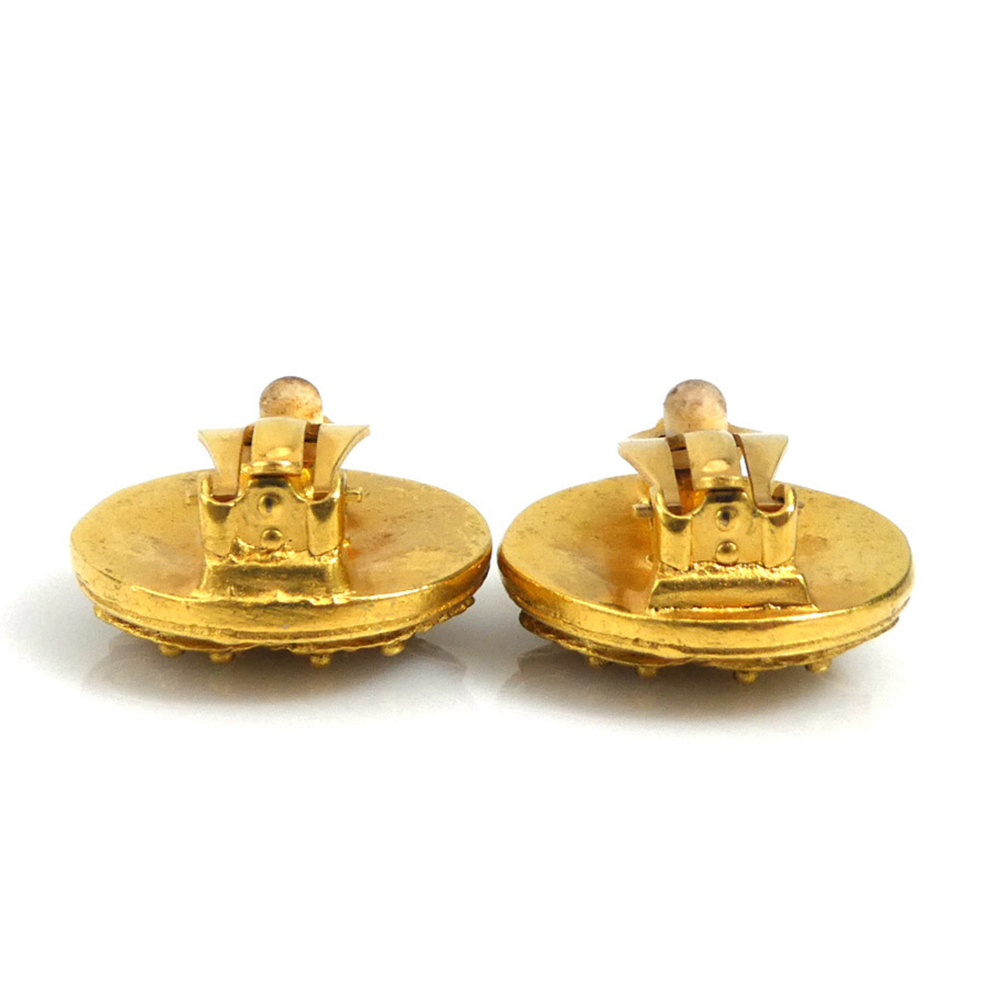 CHANEL earrings here mark metal gold ladies