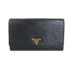 PRADA Shoulder Wallet Leather Black Ladies 1MT437