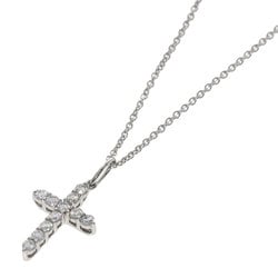 Tiffany Small Cross Diamond Necklace K18 White Gold/PT950 Women's TIFFANY&Co.