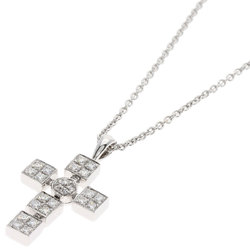 Bvlgari Lucia Latin Cross Diamond Necklace K18 White Gold Women's BVLGARI