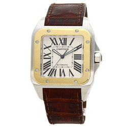 Cartier W20077X7 Santos 100 LM 100th Anniversary Model Watch Stainless Steel/Leather/K18YG Men's CARTIER