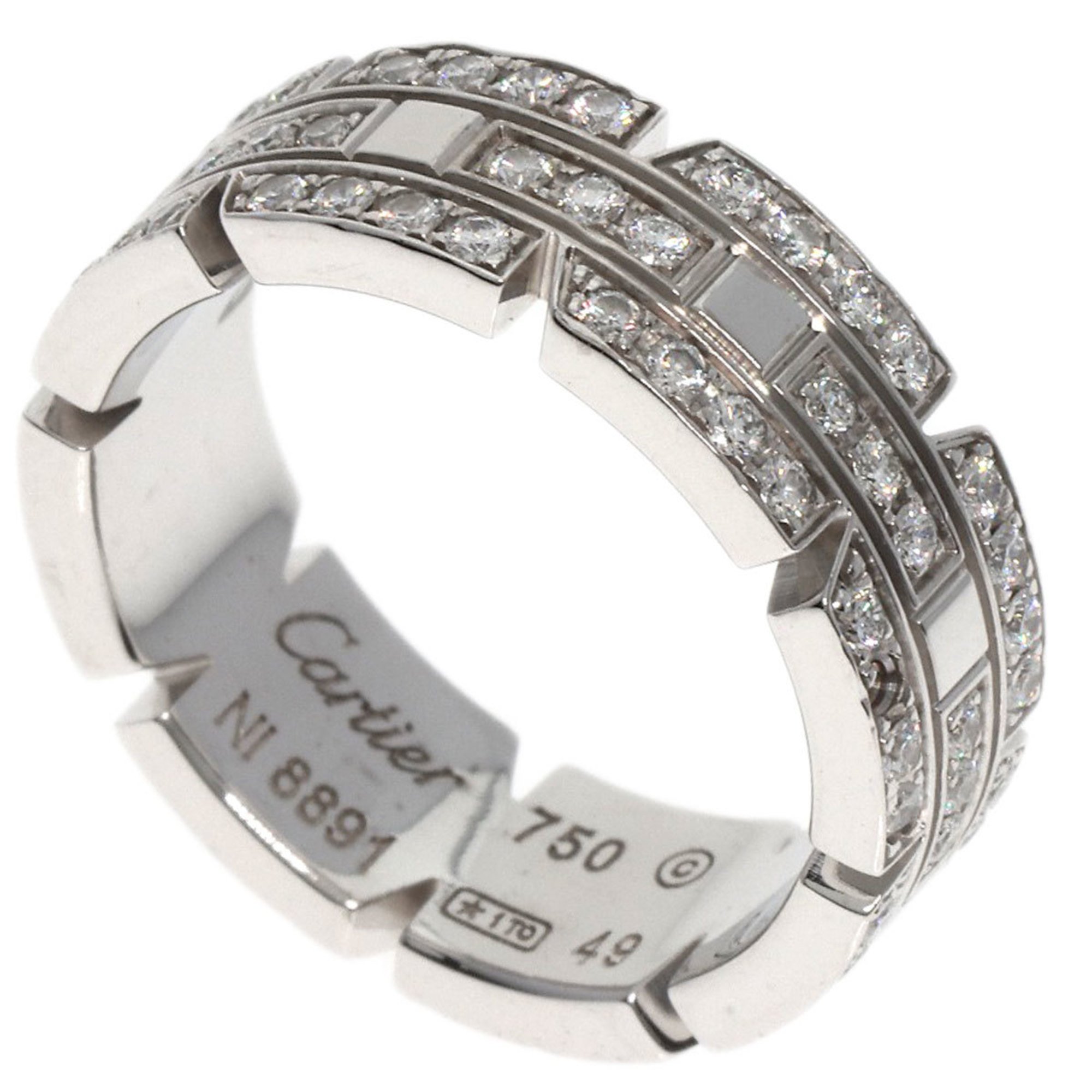 Cartier Tank Française Full Diamond #49 SM Ring K18 White Gold Women's CARTIER