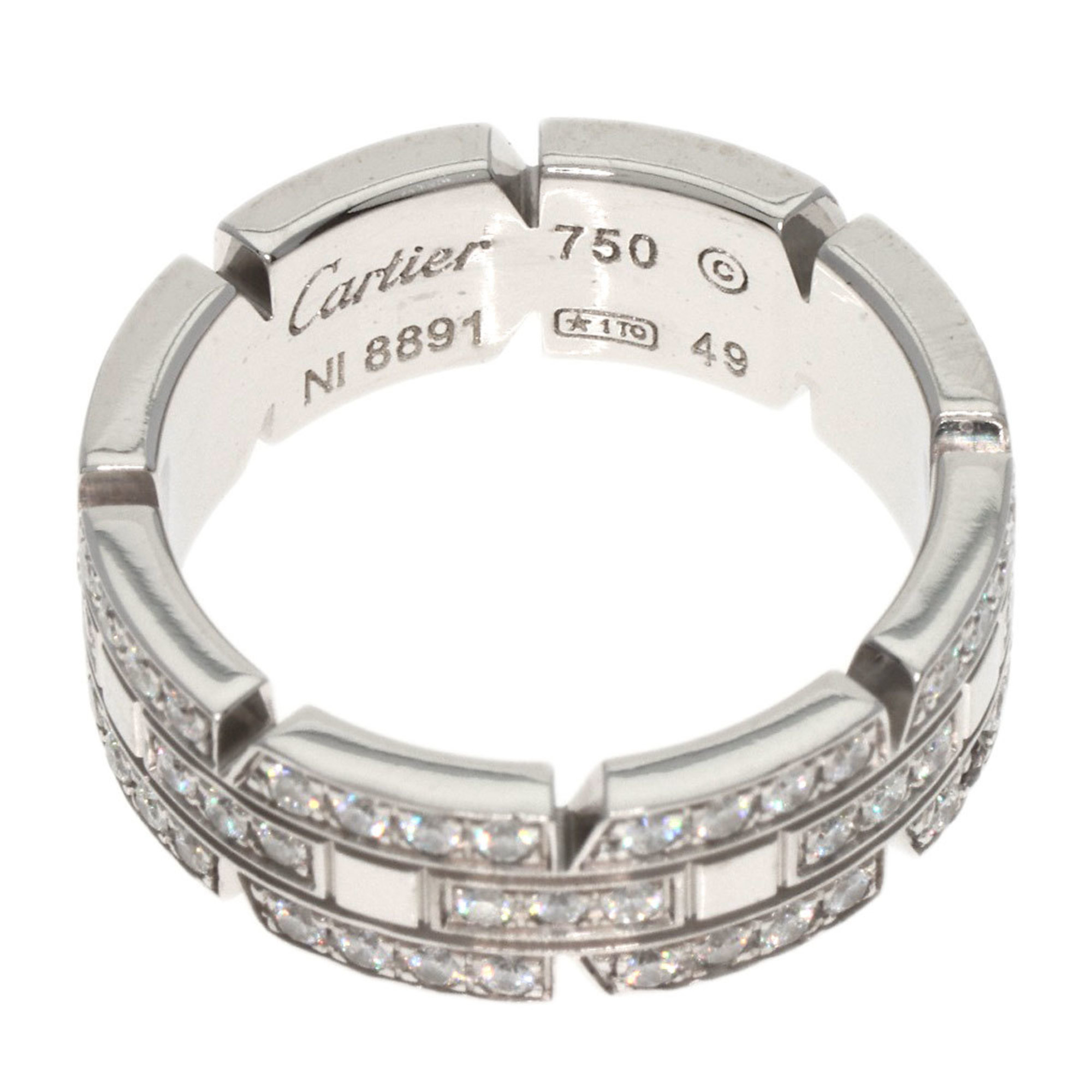 Cartier Tank Française Full Diamond #49 SM Ring K18 White Gold Women's CARTIER