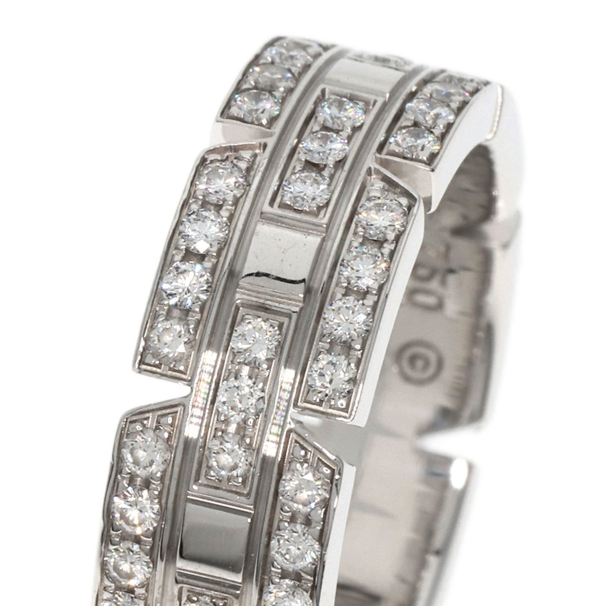 Cartier Tank Française Full Diamond #49 SM Ring K18 White Gold Women's CARTIER