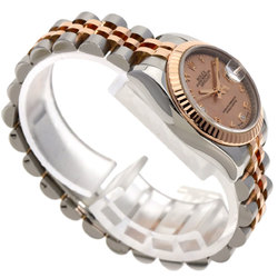 Rolex 1779171N2BR Datejust 2P Diamond Gold Dust Watch Stainless Steel/SSxK18PG/Everose Ladies ROLEX