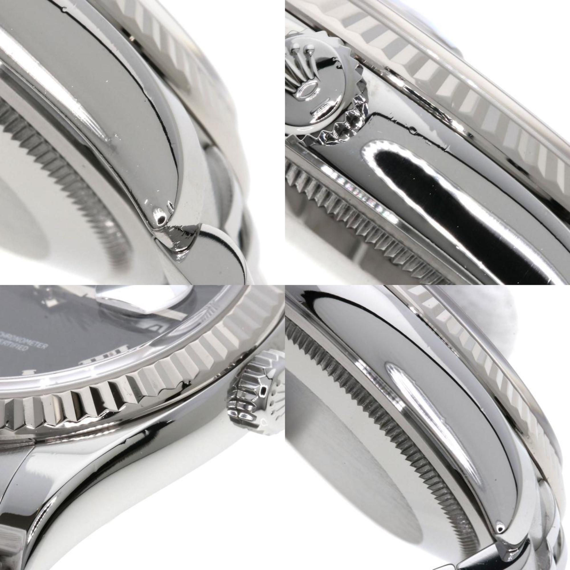 Rolex 116234 Datejust Black Sunbeam Watch Stainless Steel/SS/K18WG Men's ROLEX