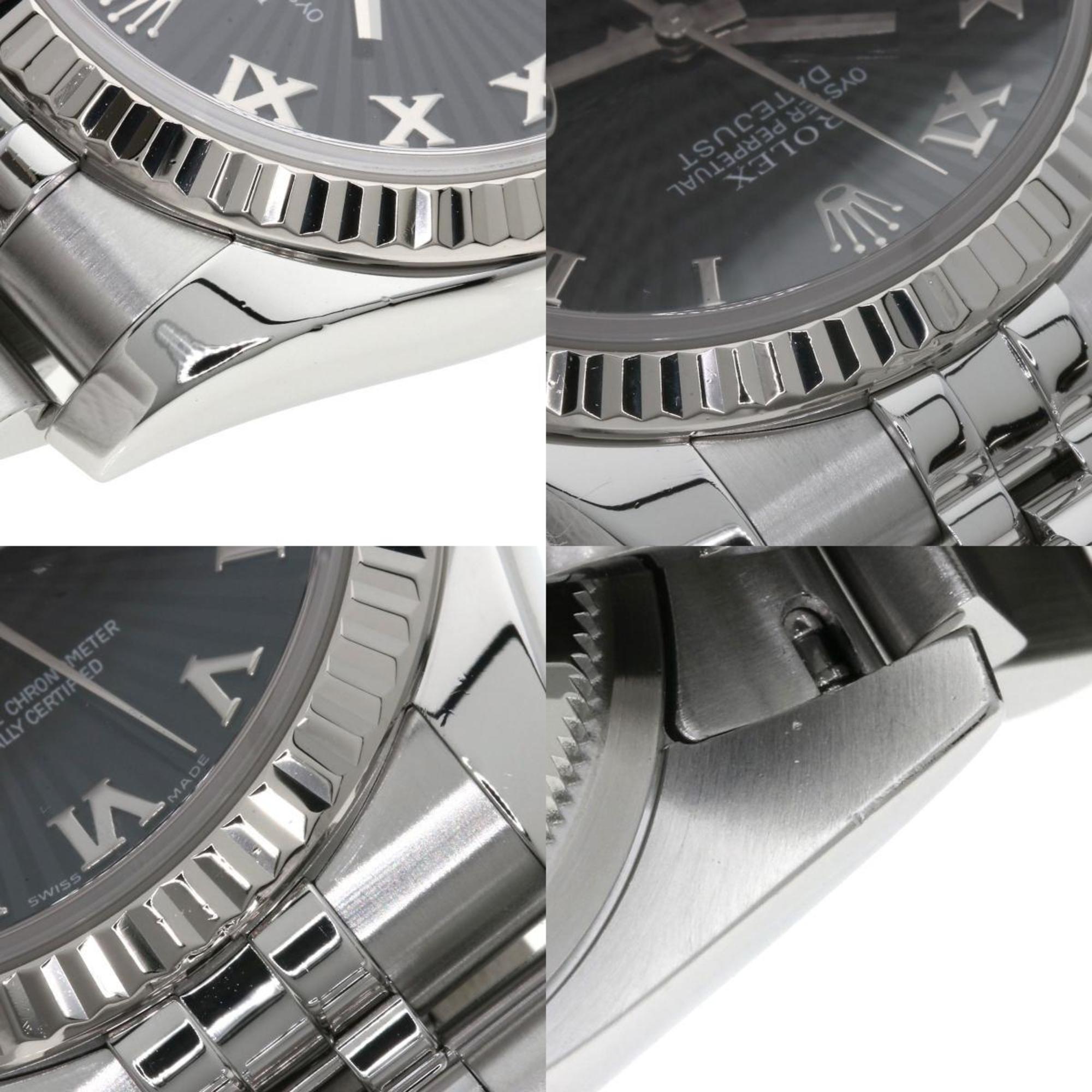 Rolex 116234 Datejust Black Sunbeam Watch Stainless Steel/SS/K18WG Men's ROLEX