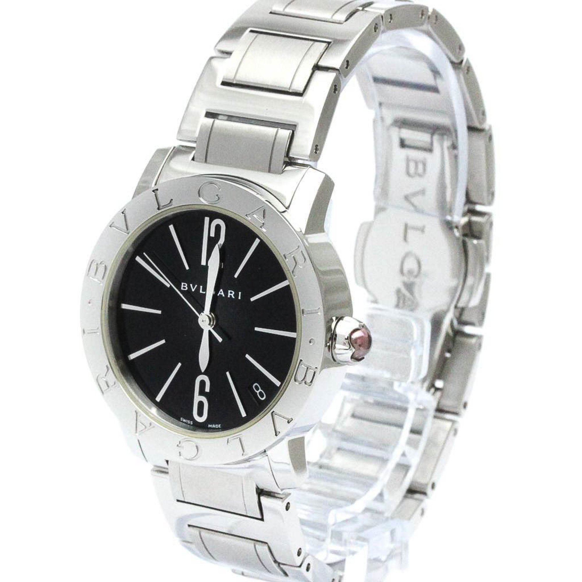 Polished BVLGARI BVLGARI-BVLGARI Steel Automatic Mens Watch BBL33S BF567381