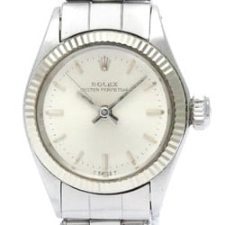 ROLEX Oyster Perpetual 6619 White Gold Steel Automatic Ladies Watch