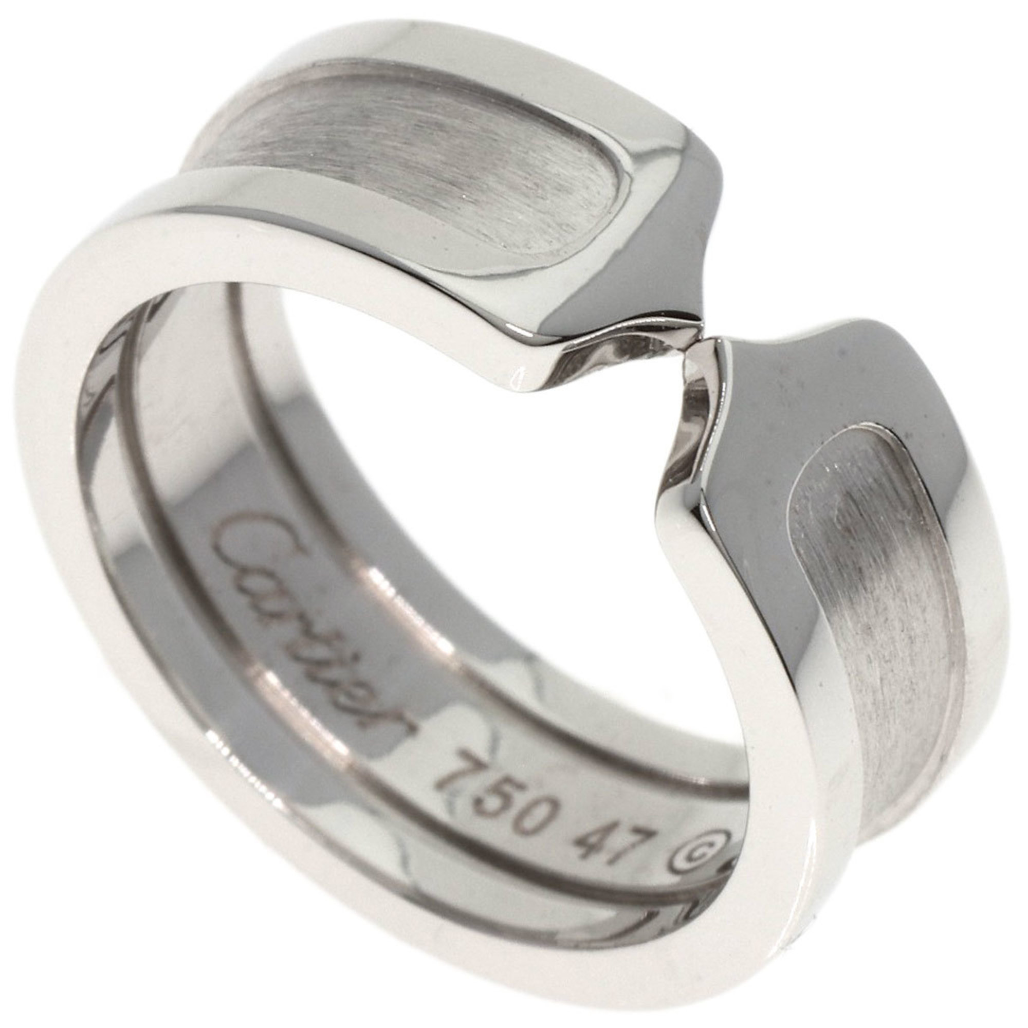 Cartier C2 #47 Ring K18 White Gold Ladies CARTIER