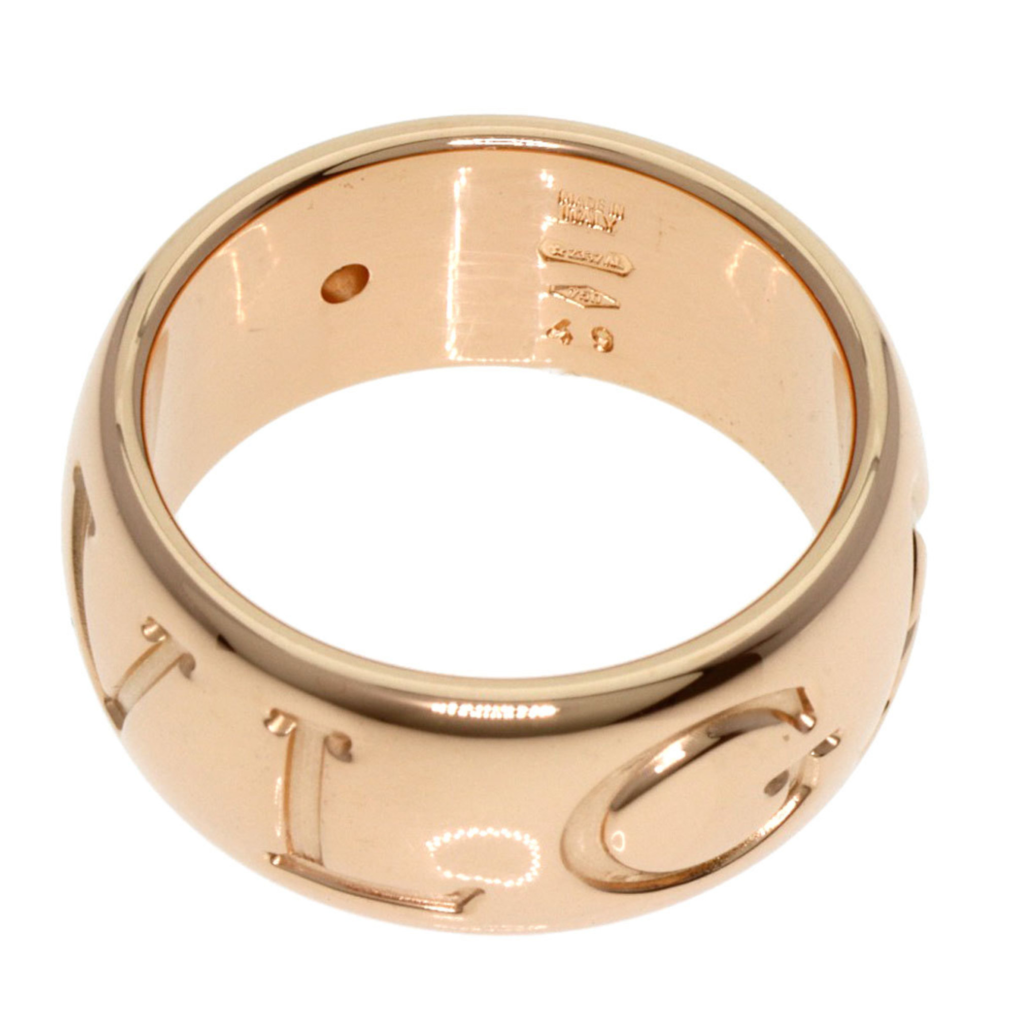 BVLGARI Mono Ring 1P Diamond #49 K18 Pink Gold Women's