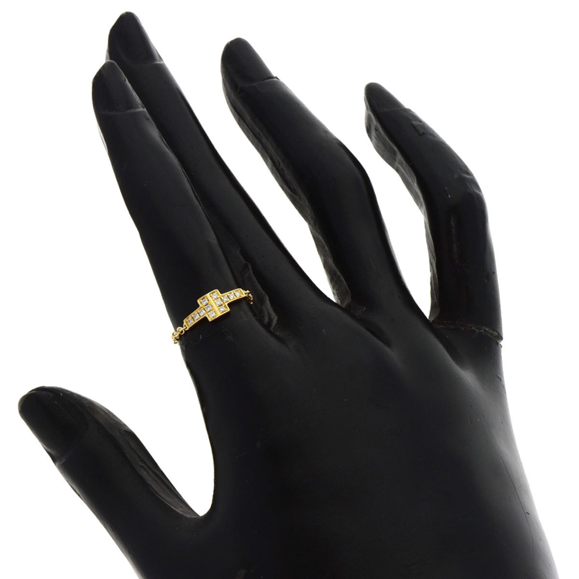 Tiffany T Chain Diamond Ring K18 Yellow Gold Women's TIFFANY&Co.