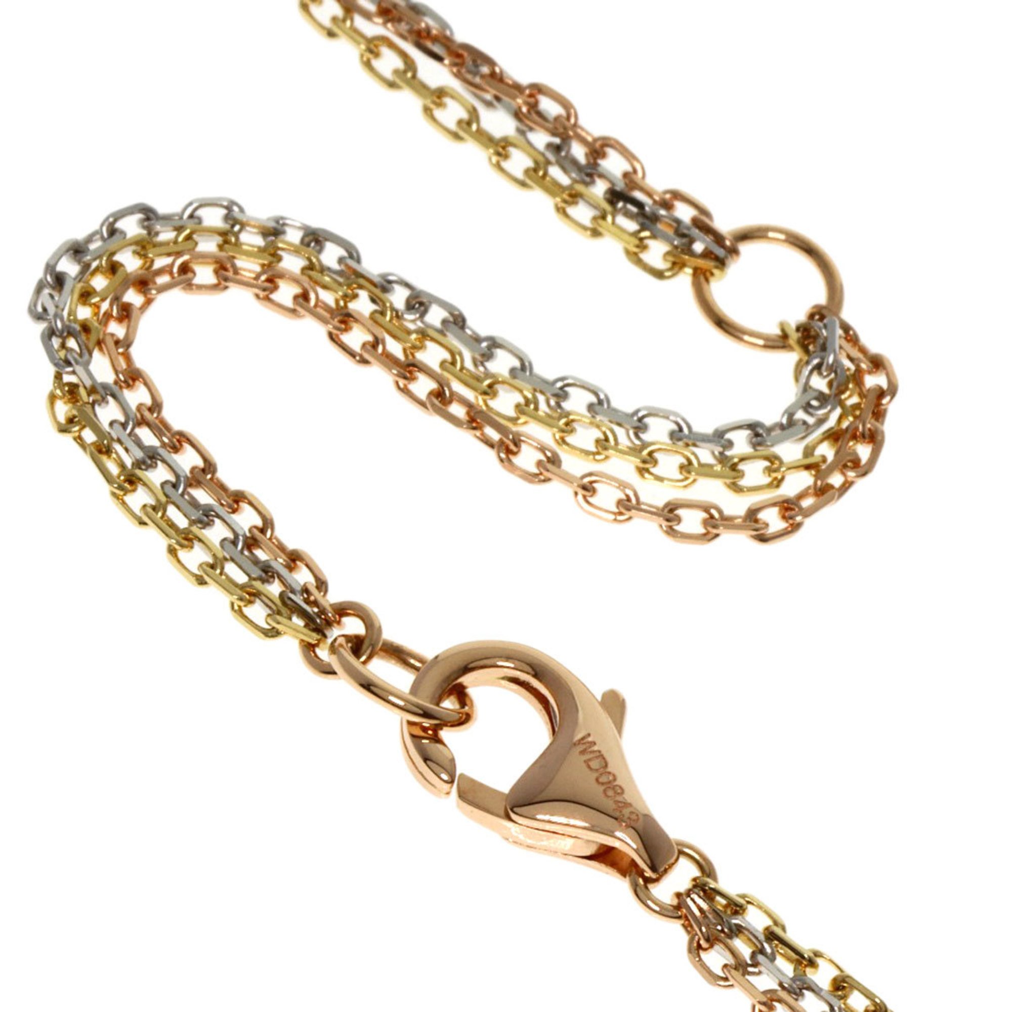Cartier Trinity Diamond 3 Row Necklace K18 Yellow Gold/K18WG/K18PG Women's CARTIER
