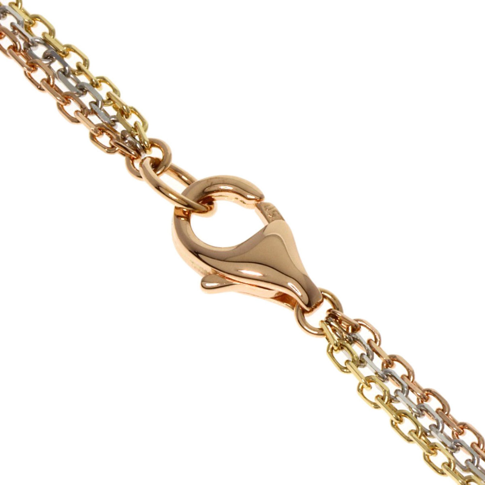 Cartier Trinity Diamond 3 Row Necklace K18 Yellow Gold/K18WG/K18PG Women's CARTIER