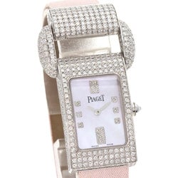 Piaget P10038 Miss Protocol Watch K18 White Gold/Leather x Satin Women's PIAGET