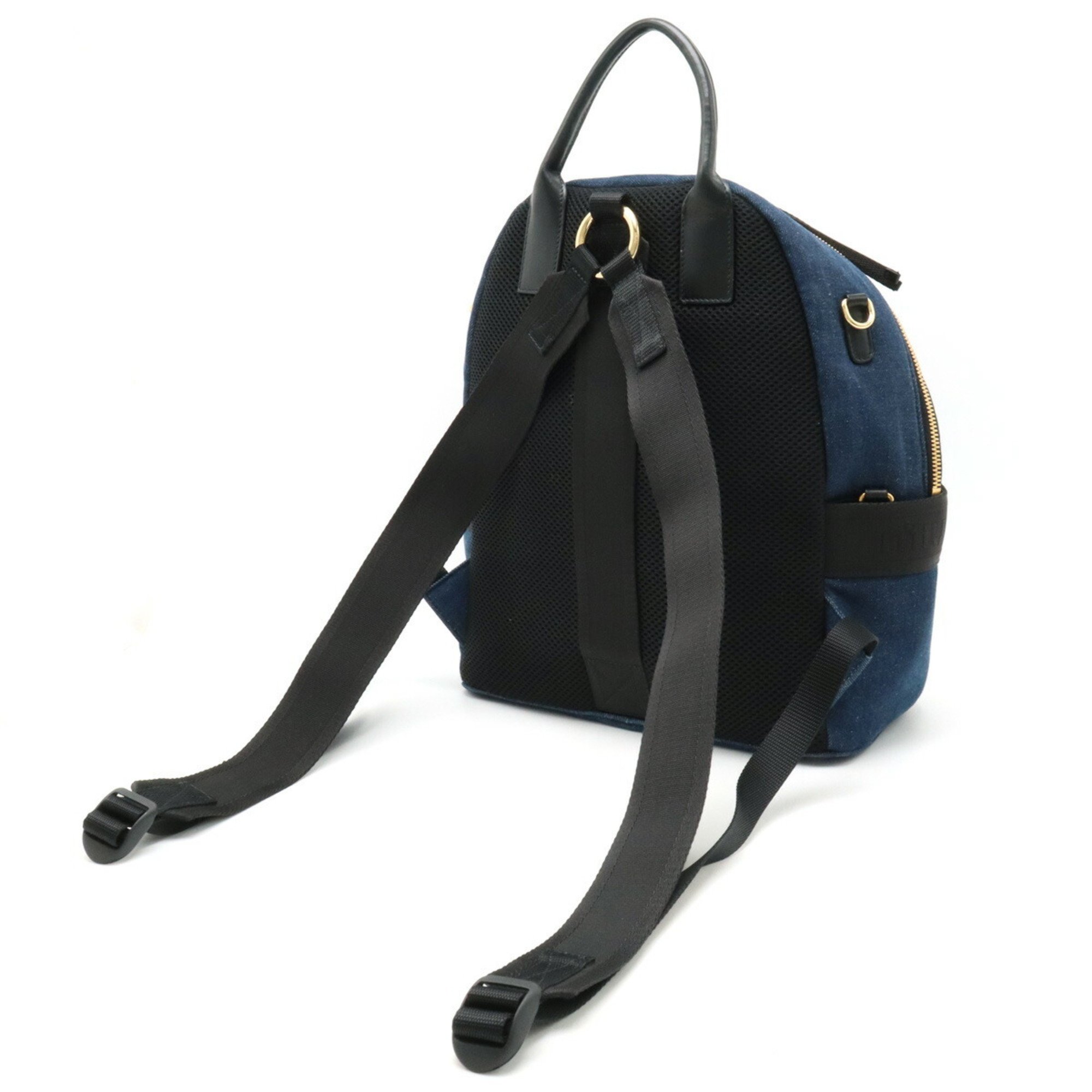 Miu Miu Miu Backpack Rucksack Leather BLEU Blue Domestic boutique purchase 5BZ019