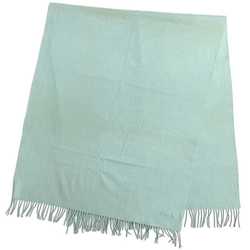 Hermes large muffler light blue cashmere 100% HERMES long embroidery ladies accessory measures