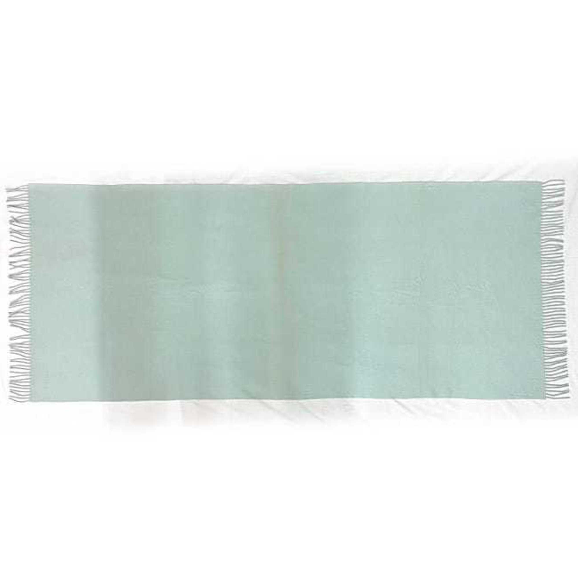 Hermes large muffler light blue cashmere 100% HERMES long embroidery ladies accessory measures