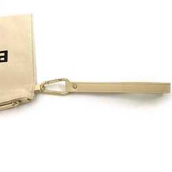 Burberry Clutch Bag Cream Beige Gold 99350113489 Canvas Leather GP BURBERRY Strap Print Pouch No Gusset