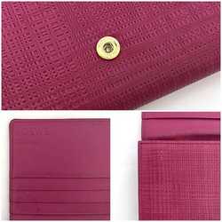 Loewe folio long wallet pink gold linen leather LOEWE flap ladies