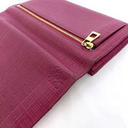 Loewe folio long wallet pink gold linen leather LOEWE flap ladies