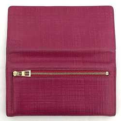 Loewe folio long wallet pink gold linen leather LOEWE flap ladies