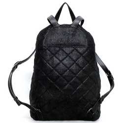 Stella McCartney Backpack Black Silver Falabella Quilted Chain Polyester Leather Metal STELLA McCARTNEY Rucksack Women's
