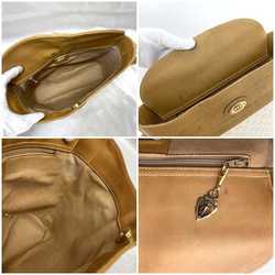 Gucci Shoulder Bag Beige Brown Gold Micro GG 001.109.0579 PVC Leather GUCCI Old Ladies