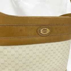 Gucci Shoulder Bag Beige Brown Gold Micro GG 001.109.0579 PVC Leather GUCCI Old Ladies