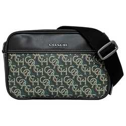 Coach crossbody Graham khaki green black monogram print CF485 PVC leather COACH shoulder bag body ladies