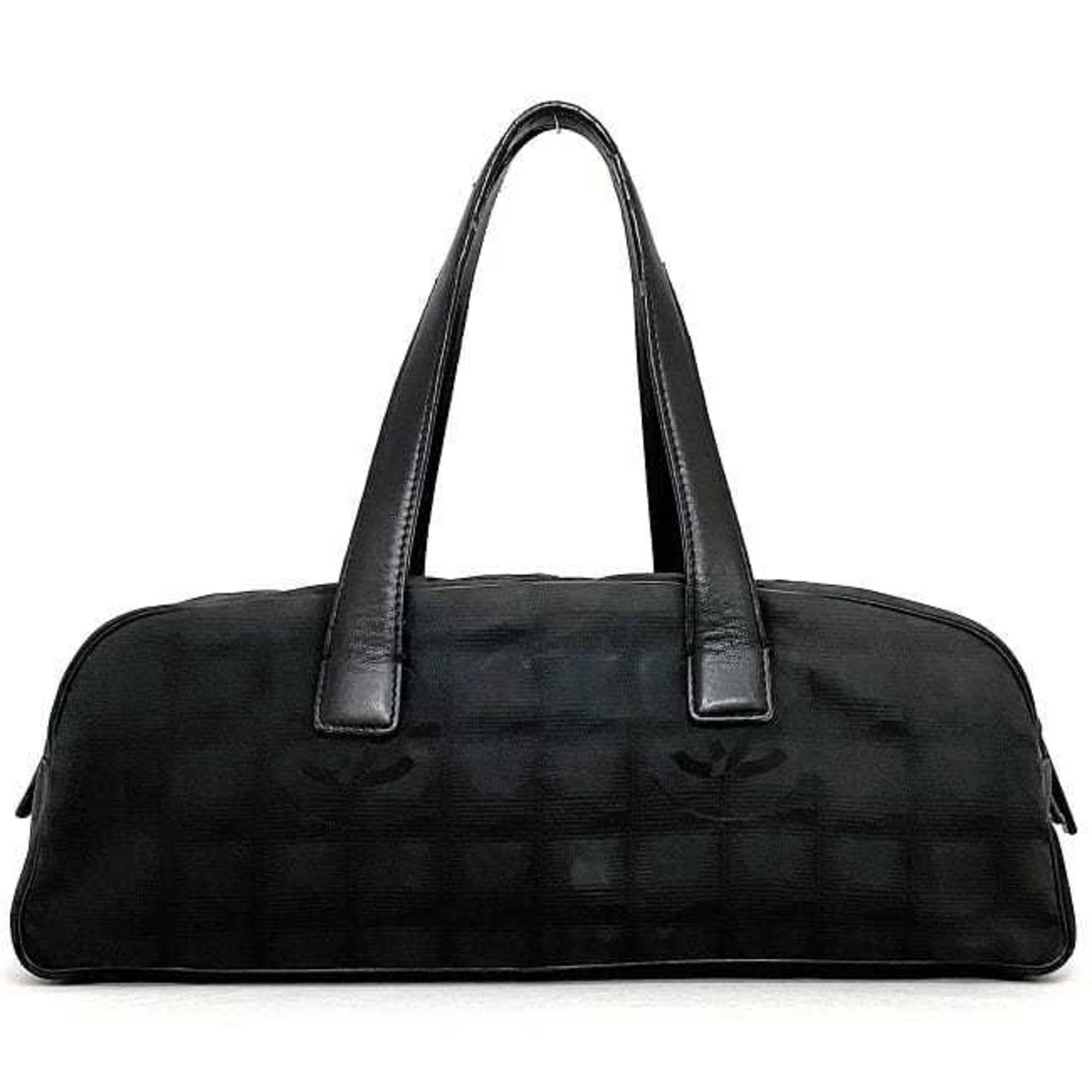 Chanel Boston Bag Black New A15828 Cocomark Nylon Leather 6th CHANEL Nutra Horizontal Ladies