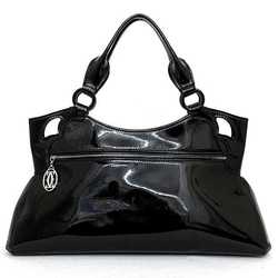 Cartier handbag Marcello SM black mast L1000833 patent leather enamel tote bag ladies