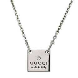 Gucci Necklace Silver 223514 Ag 925 GUCCI Plate Pendant Square Women's Men's 45cm