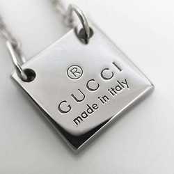 Gucci Necklace Silver 223514 Ag 925 GUCCI Plate Pendant Square Women's Men's 45cm