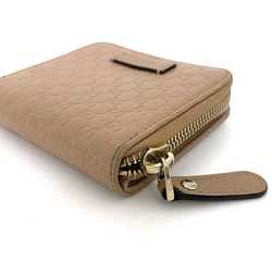 Gucci Folio Wallet Beige Gold Micro Shima 449395 Leather GUCCI GG Women's
