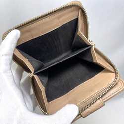 Gucci Folio Wallet Beige Gold Micro Shima 449395 Leather GUCCI GG Women's