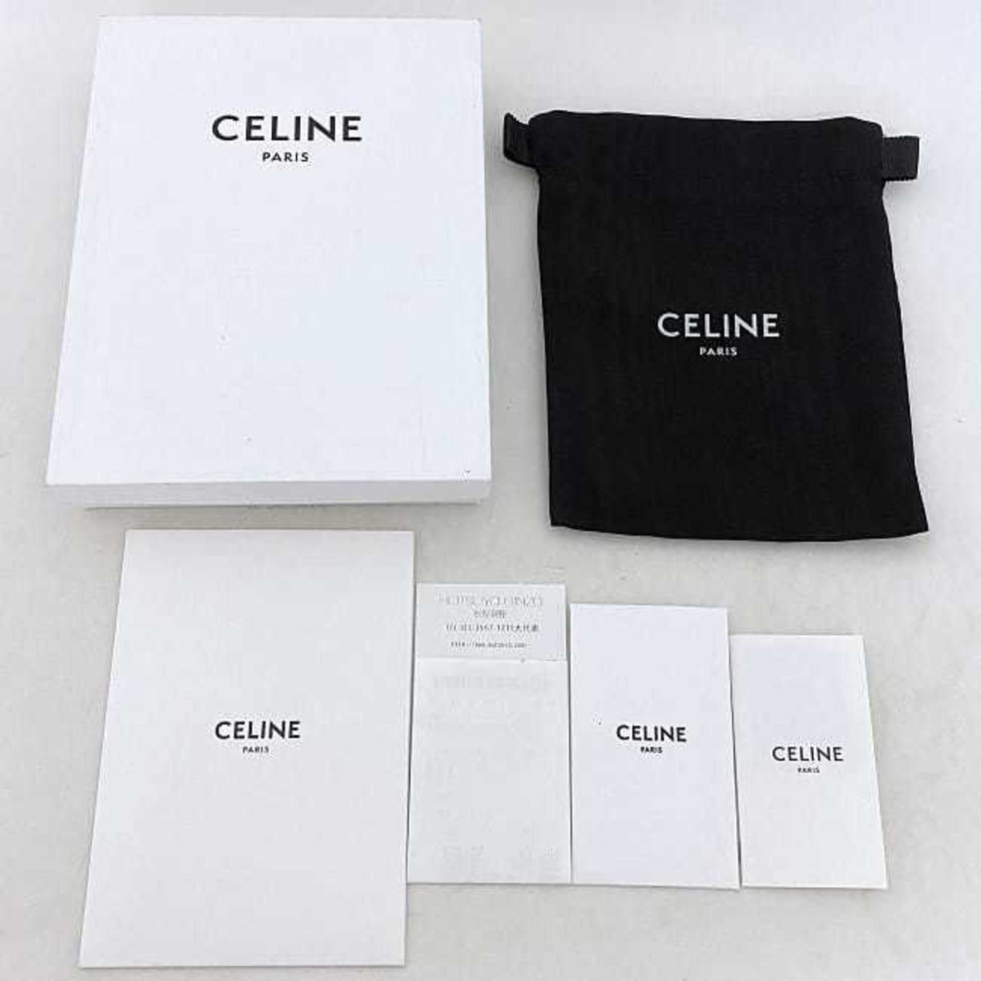 Celine strap red gray rose wallet leather CELINE folio belt ladies