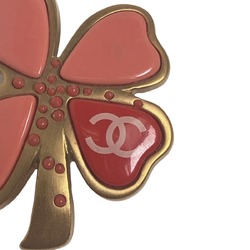 CHANEL Brooch/Corsage Coco Mark 031P Clover Chanel Gold/Pink