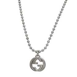 Gucci Necklace Silver Interlocking 479217 J8400 8106 925 GUCCI GG Ball Chain Accessory 50cm Women Men