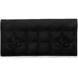 CHANEL Bifold Long Wallet Black New Line A15788 Coco Mark Nylon Leather No. 6 Neutra Ladies