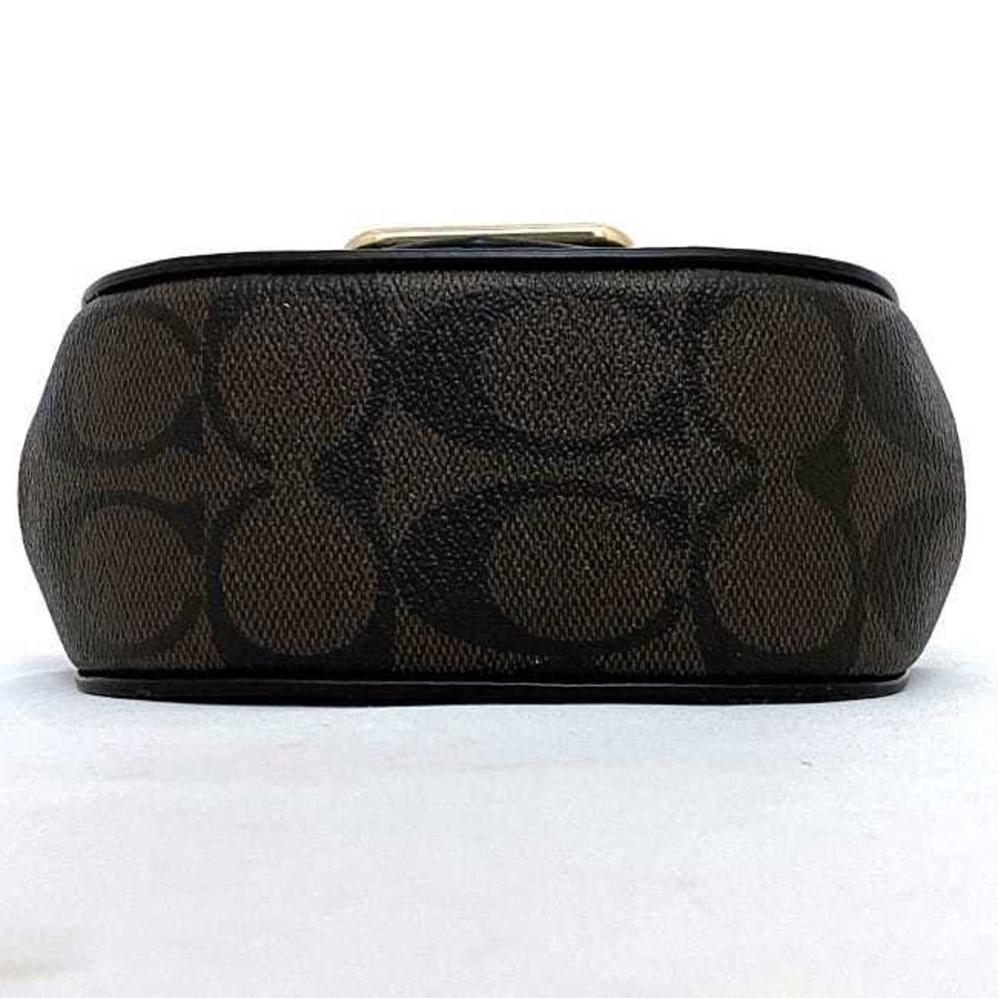 Coach Shoulder Bag Black Brown Gold Signature Morgan PVC Leather GP CK439 COACH Chain Pochette Women s eLADY Globazone