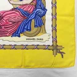 Hermes Muffler Carre 90 Yellow White 1789 In Commemoration of the French Revolution Large Size 100% Silk HERMES LIBERTE EGALITE FRATERNITE REPUBLIQUE FRANCAISE Ladies