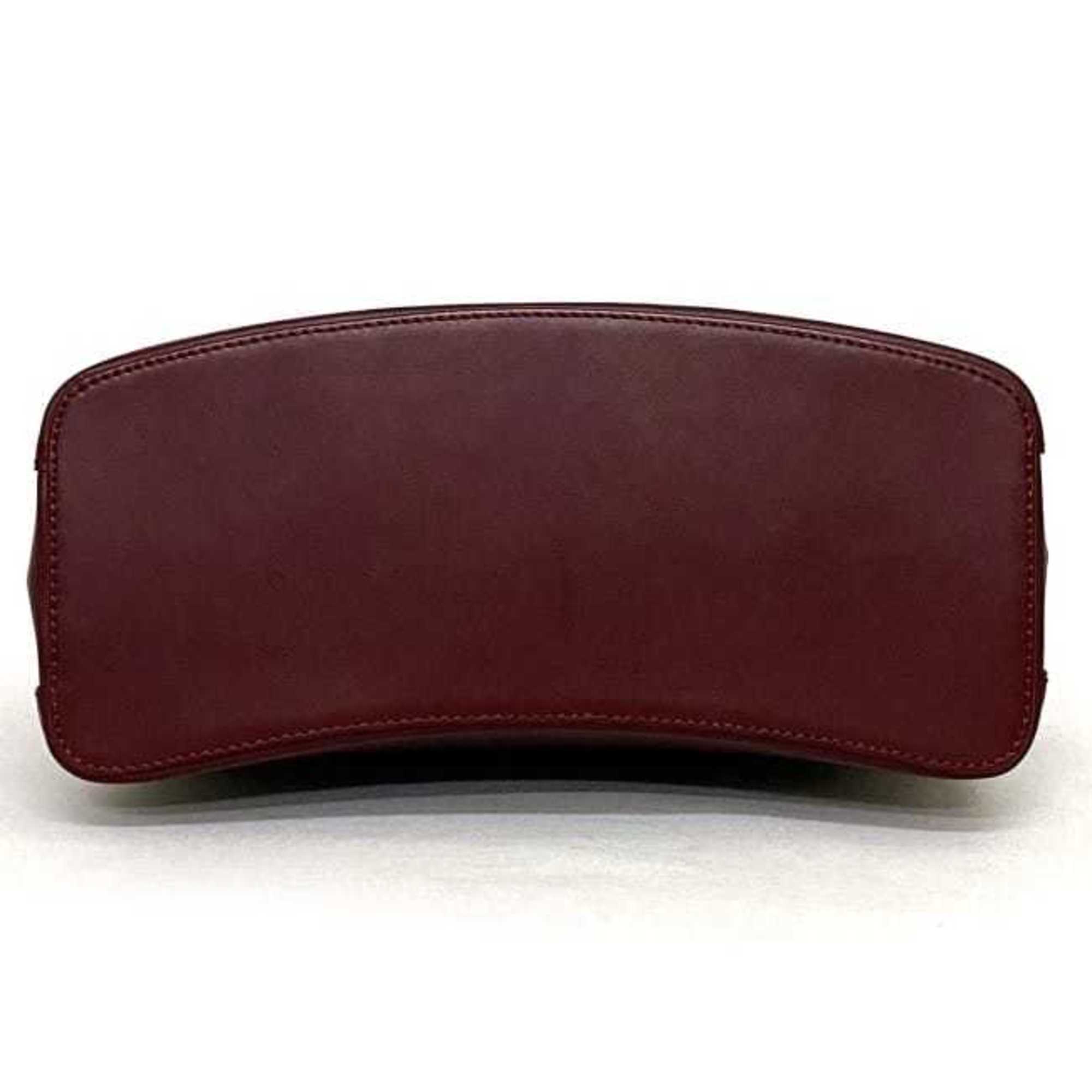 Cartier Handbag Bordeaux Trinity Tote Bag Calf Leather GP Handle Bellows Metal Fittings Ladies