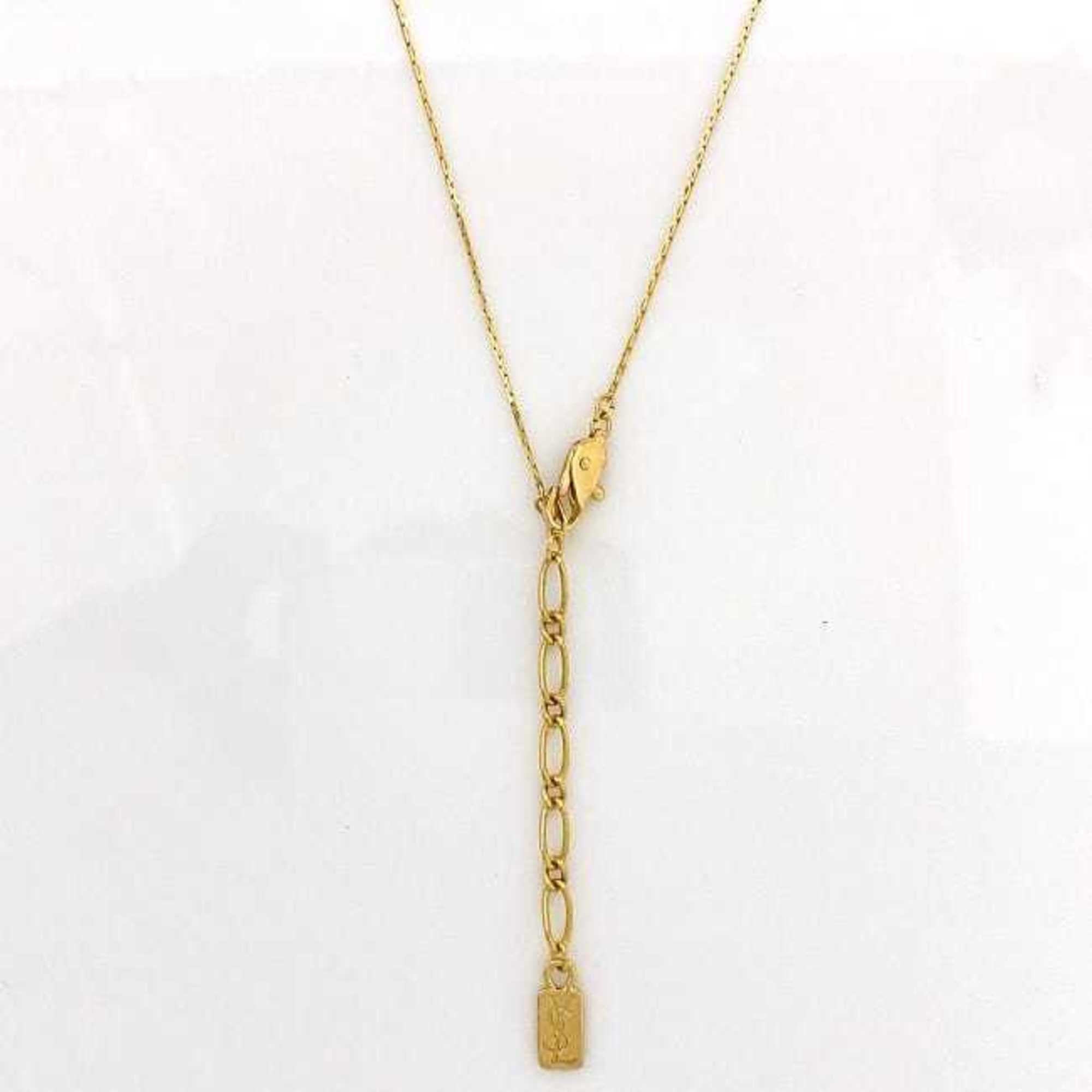 Yves Saint Laurent Necklace Gold Clear Stone GP YVES SAINT LAURENT Ladies