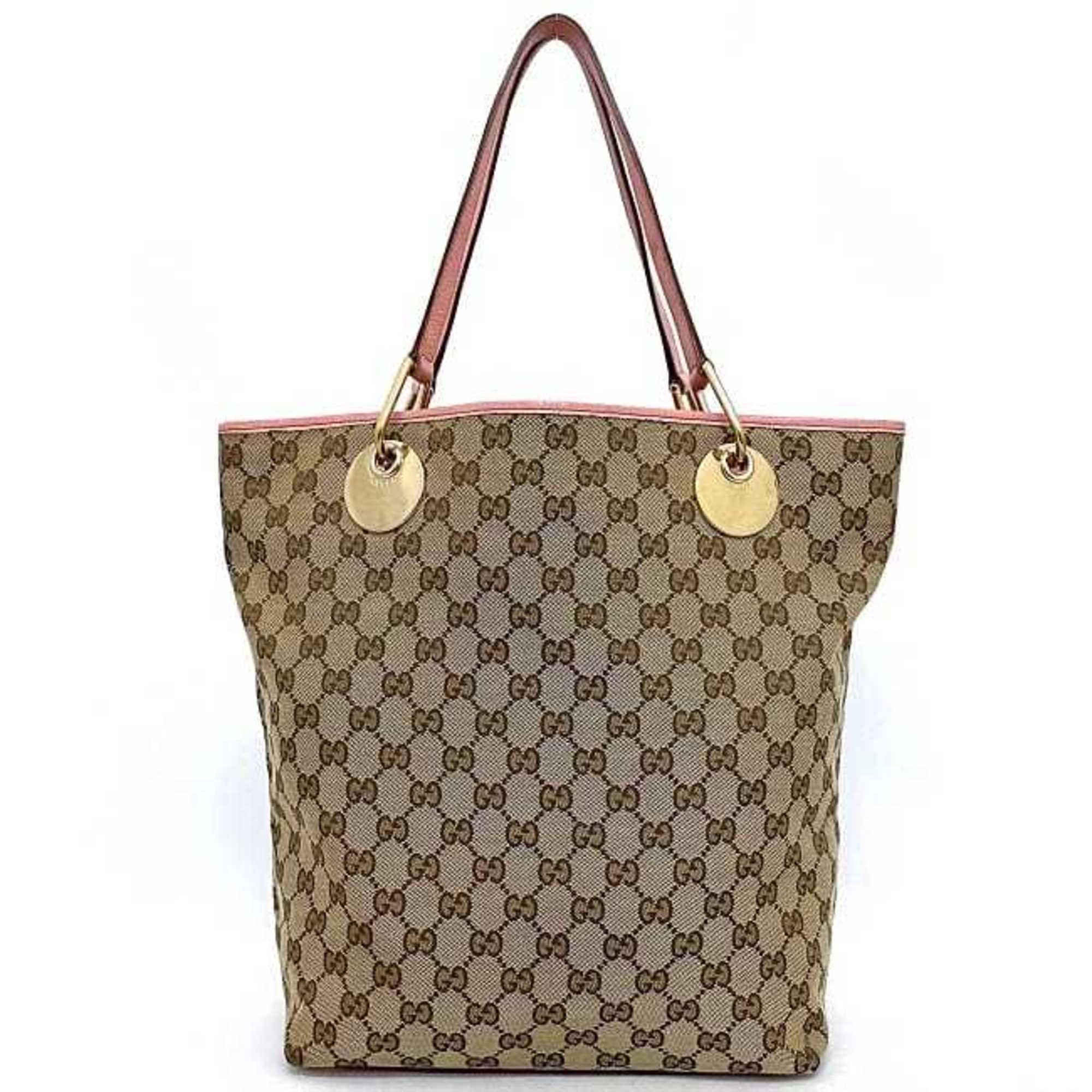 Gucci tote bag beige pink 120836 GG canvas leather GUCCI ladies
