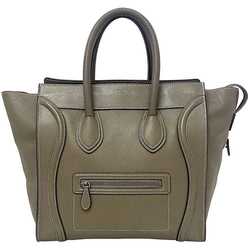 Celine Tote Bag Luggage Shopper Beige Gray 165213 Leather CELINE Stitch Ladies