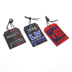 Louis Vuitton LOUIS VUITTON name tag 3-piece set monogram brown red blue